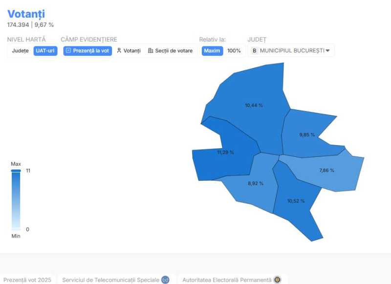 Fotografie: 9,67% dintre alegătorii din Capitală au votat până la ora 12:00
