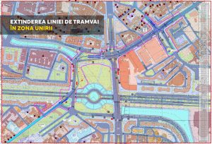 Dezbatere publică pentru PUZ-ul de extindere a infrastructurii de tramvai în Piața Unirii, inclusiv prelungirea cu aproape 1 km a liniei 32 și conectarea cu linia 21; în Piața Unirii se efectuează lucrări la planșeuea noastră”