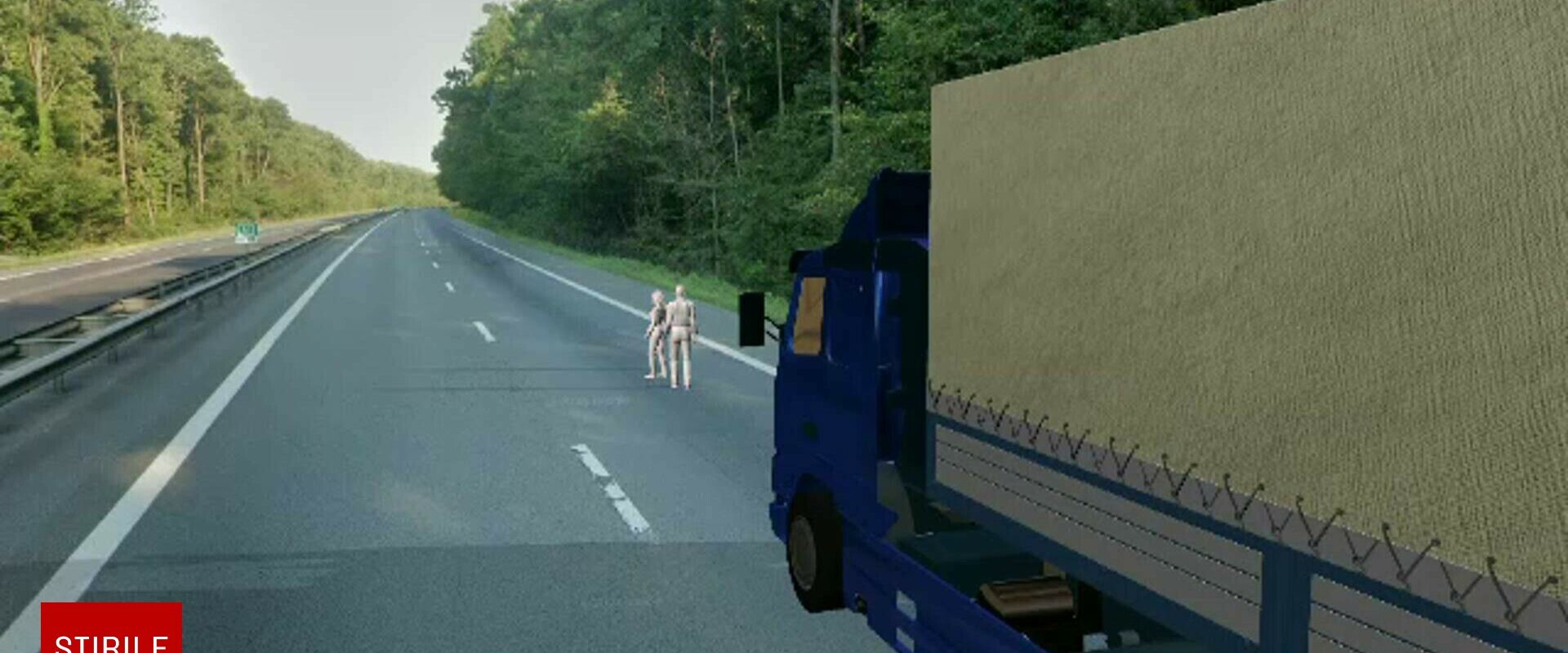 Animație grafică cu accidentul de pe A1. Bărbatul s-a uitat în ochii șoferului de TIR, apoi „s-au luat în brațe și au sărit”
