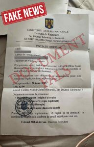 Ministrul Apărării face clarificări: “Nimeni nu vă cheamă la armată pe internet și nu avem intenția de a intra în război”ea noastră”