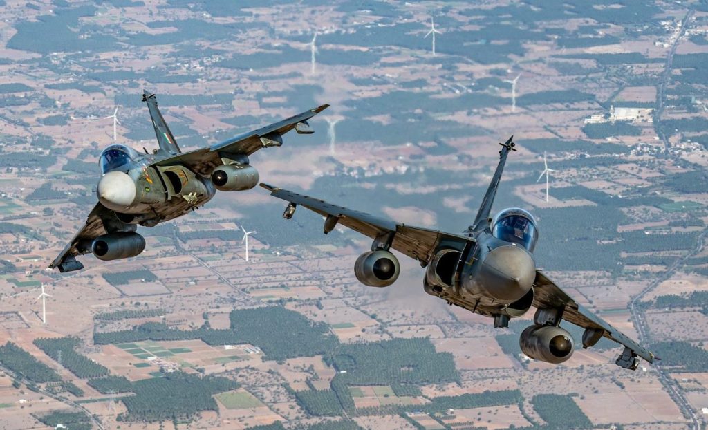 HAL_Tejas_IOC_variants_of_Squadron_45_Flying_Daggers_doing_air_manoeuvre-e1659696761228.jpg