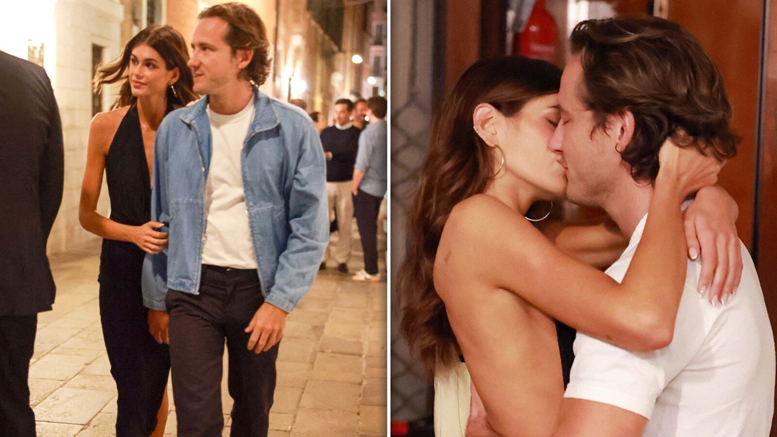 [ad_1] Kaia Gerber și Lewis Pullman, un cuplu de tineri vedete, au fost surprinși într-un moment romantic în Veneția, Italia