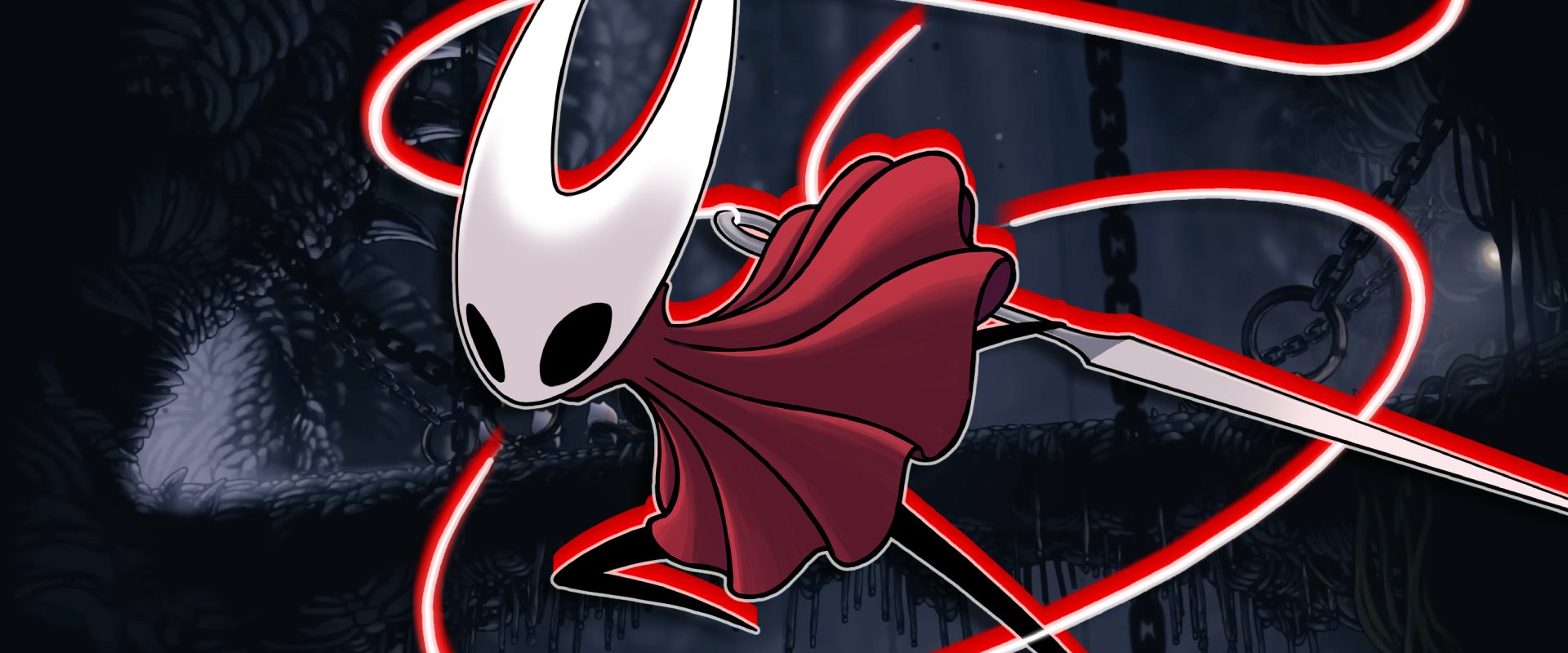 Hornet against a gloomy underground cave backdrop