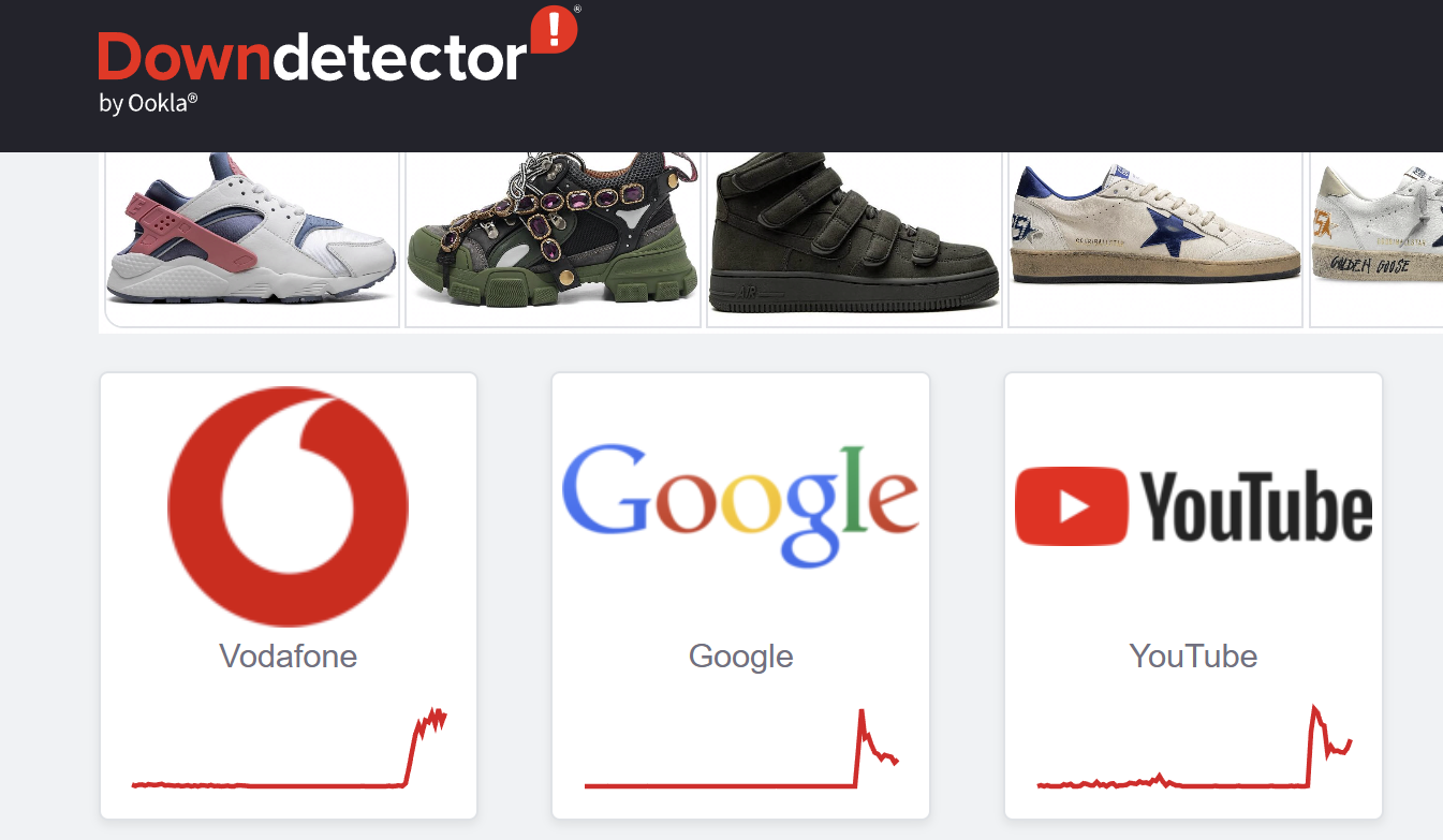 Numeroase persoane întâmpină dificultăți cu serviciile Vodafone, Google și YouTube.
