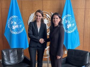 Oana Ţoiu a avut o întâlnire cu președintele Adunării Generale a ONU, Annalena Baerbock, marcând dialogul asupra preocupărilor comune legate de provocările globale de actualitate