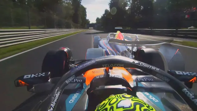 MONZA, ITALY - SEPTEMBER 06: Third placed qualifier Oscar Piastri of Australia and McLaren looks on