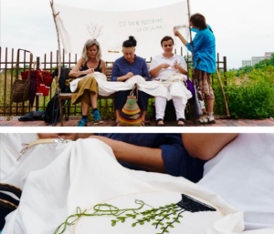 Demonstratie inedită în Parcul IOR: „Planificăm realizarea unui banner cu broderii din frunze”