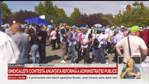 Sindicaliștii din administrație, nemulțumiți de Guvern, protestează în Capitală și amenință cu greva generală.