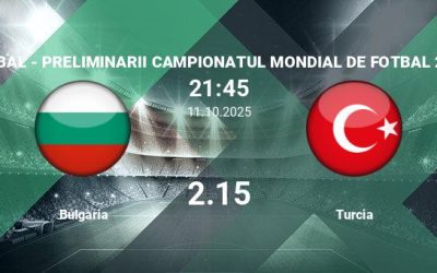 Bulgaria vs Turcia, Ponturi Pariuri Fotbal