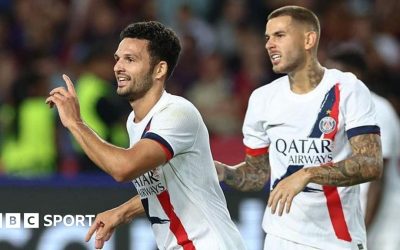 Barcelona 1-2 Paris St-Germain: Goncalo Ramos hits late winner in Champions League