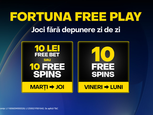 joacă FĂRĂ DEPUNERE 7 zile din 7!
