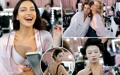 Models getting ready for the runway