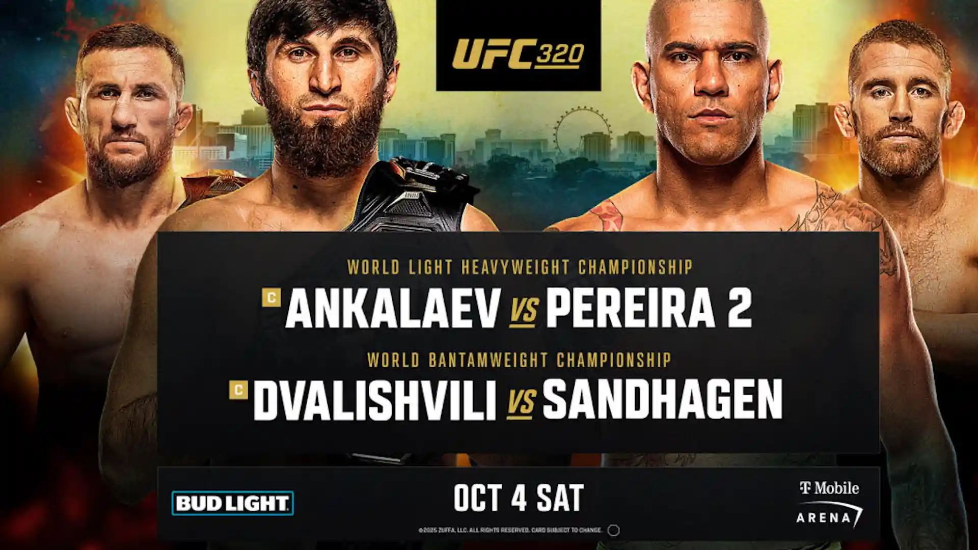 Rezultate și transmisie în direct de la UFC 320