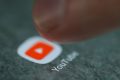 The YouTube app logo is seen on a smartphone in this picture illustration taken September 15, 2017. REUTERS/Dado Ruvic/Illustration