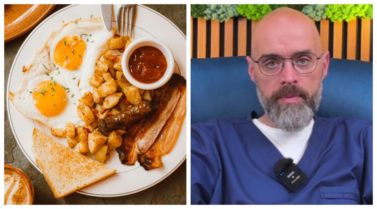 Combinații de mic dejun aparent sănătoase care pot afecta ficatul și intestinele / Dr. Răzvan Vintilescu avertizează: „Ouăle prăjite cu bacon pot fi periculoase dimineața, iar dulciurile și cafeaua pot duce la probleme de insulină și gastrită cronică”