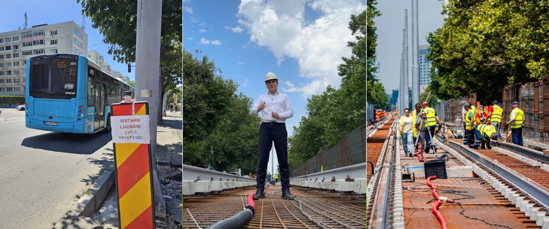 Sancțiune aplicată pe șantierul de reabilitare a unei liniei de tramvai din oraș / Autoritățile locale au solicitat eliminarea deșeurilor din zona publică