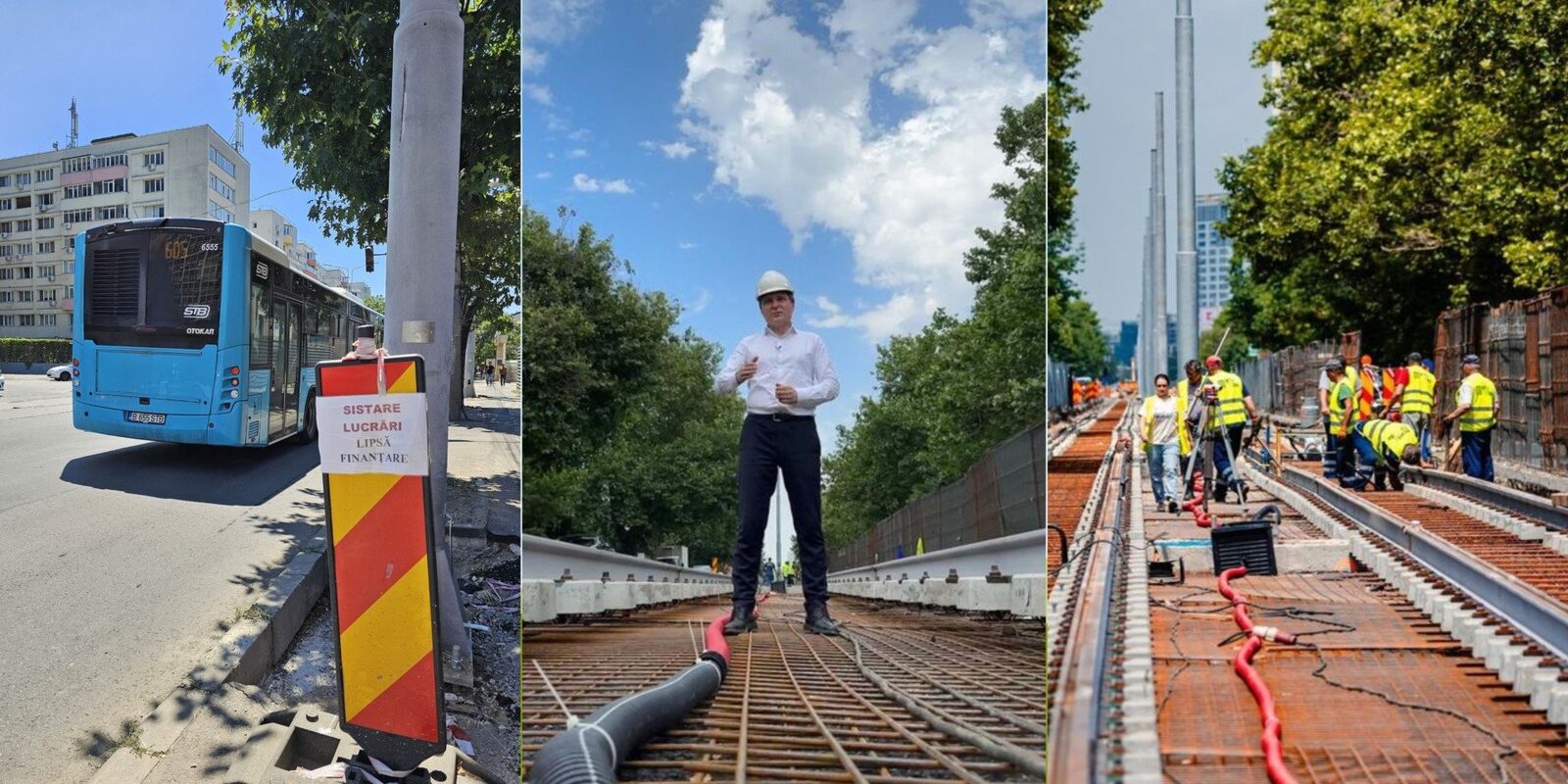 Sancțiune aplicată pe șantierul de reabilitare a unei liniei de tramvai din oraș / Autoritățile locale au solicitat eliminarea deșeurilor din zona publică