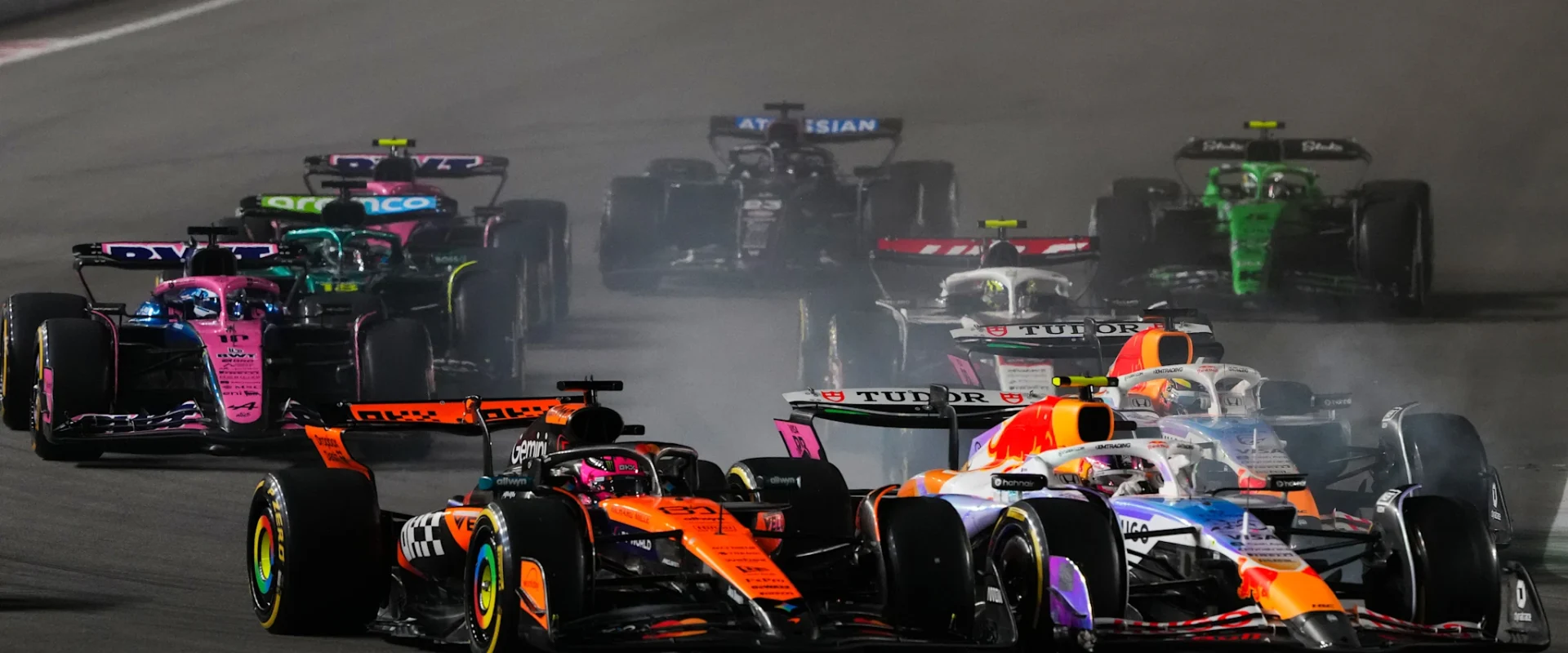 LAS VEGAS, NEVADA - NOVEMBER 21: Pole position qualifier Lando Norris of Great Britain and McLaren