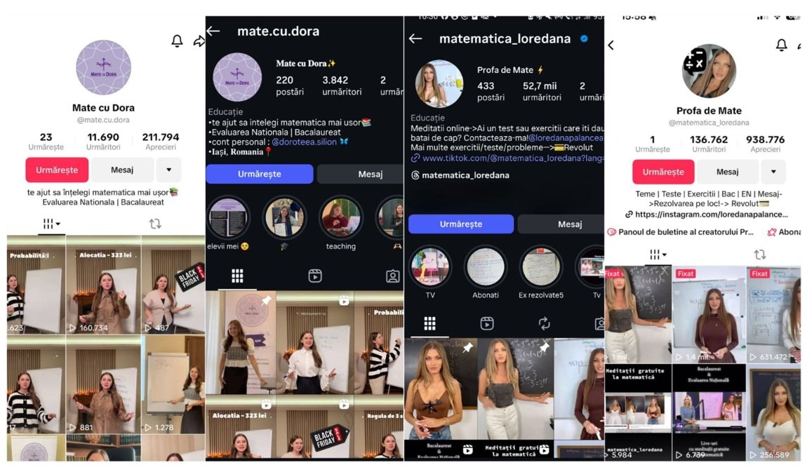 Matematică pe platformele sociale / Două profesoare din Iași convertesc TikTok, Facebook și Instagram în resurse educaționale pentru elevi / Mate cu Dora și Profa de Mate