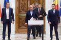 Liderii politici ai coaliției de guvernare. Foto: Lucian Alecu / Shutterstock Editorial / Profimedia