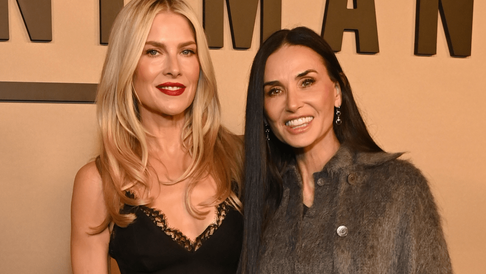 Ali Larter and Demi Moore in textured looks by Alex Perry and Gucci at the "Landman" Season Two FYC Event in West Hollywood on Saturday night.