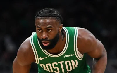 Celtics’ Jaylen Brown takes aim at an action LeBron James commits during games
