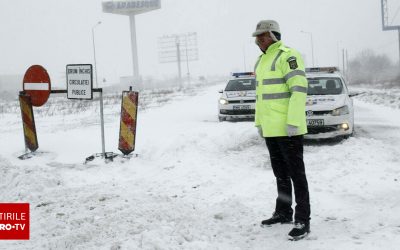 Trafic îngreunat din cauza ninsorilor. Care sunt șoselele cu probleme