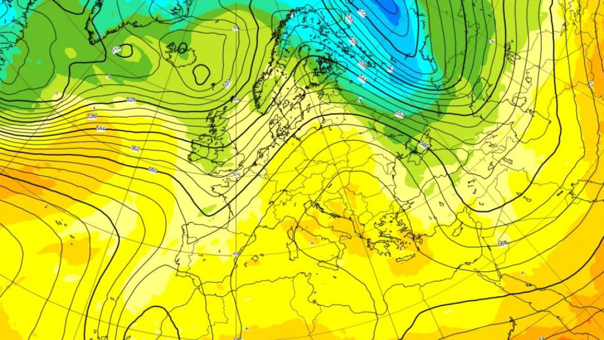harta cu europa aflata sub influenta unui anticiclon