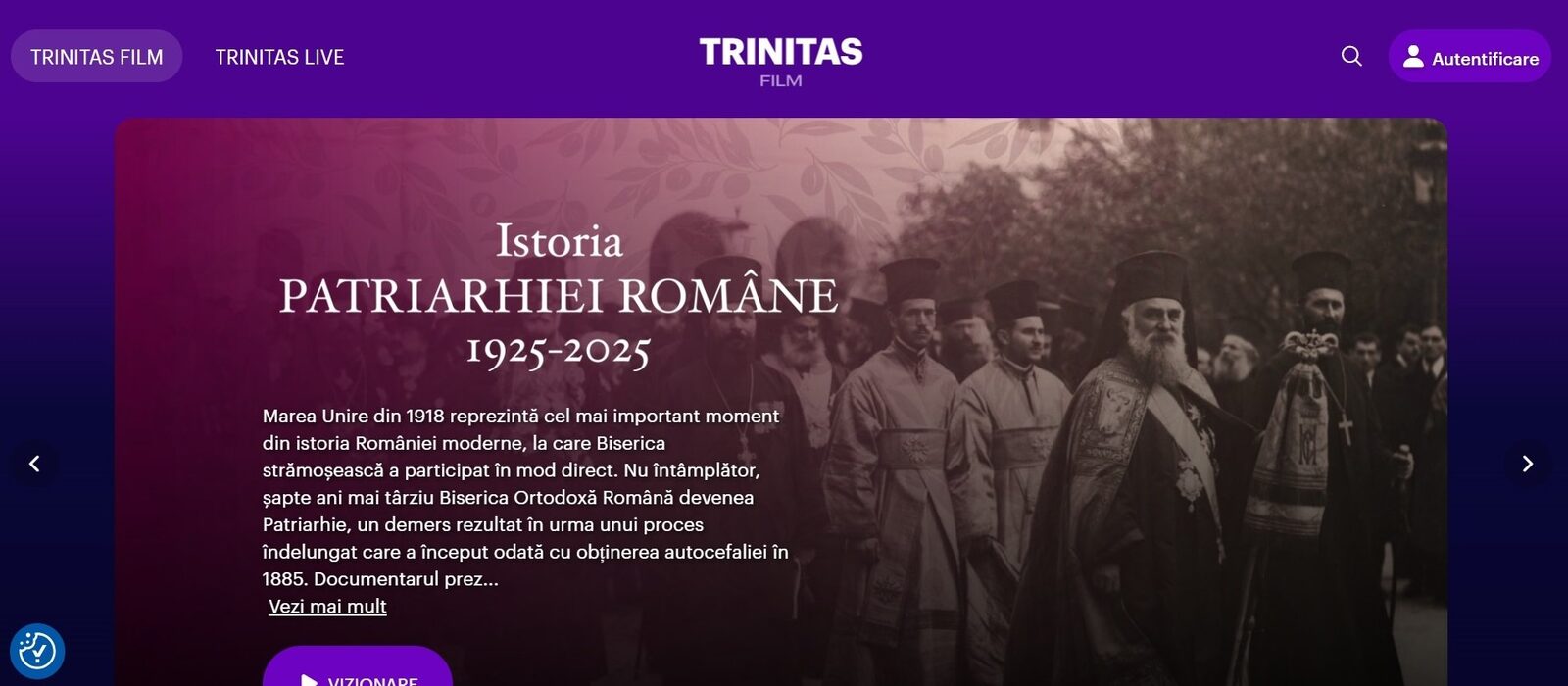 Patriarhia Română a lansat Trinitas Film, propria platformă de streaming cu conținut creștin-ortodox, disponibilă contra unui abonament de 2 euro