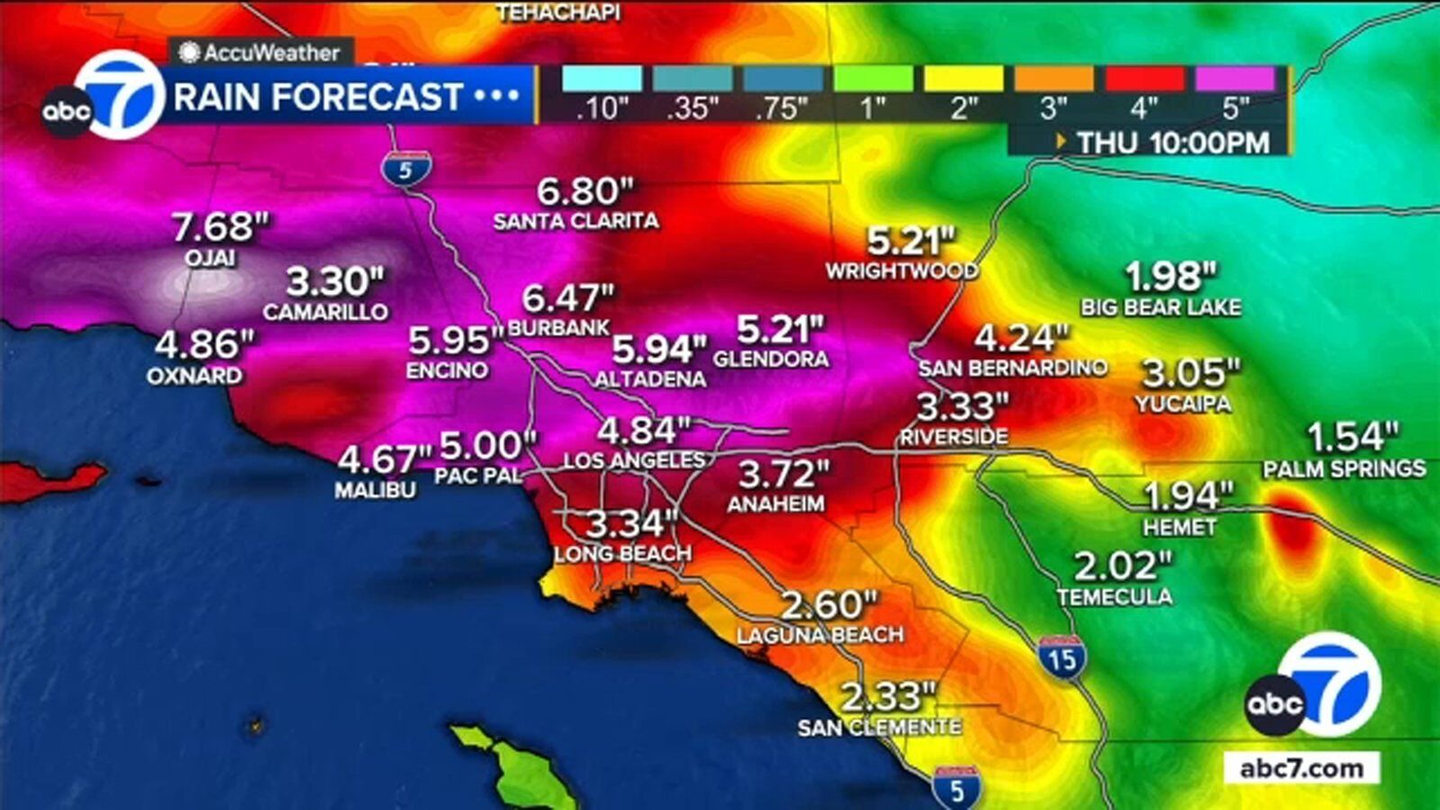 Vremea în sudul Californiei: Râu atmosferic aduce furtună și risc mare de inundații pentru unele zone.
