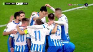 AEK Atena – Universitatea Craiova 0-1 | GOOOL! Ștefan Baiaram stăvilește atacul elen și marchează primul gol!