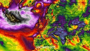 Un ciclon-bombă se apropie de Europa: va atinge intensitatea maximă și va afecta mai multe țări.