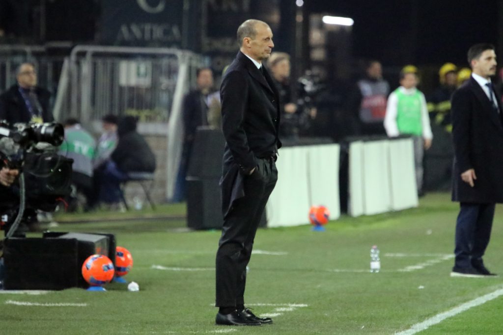 CAGLIARI, ITALY - JANUARY 02: Manager Massimiliano Allegri of Milan looks on during the Serie A match between Cagliari Calcio and AC Milan at Stadio Sant