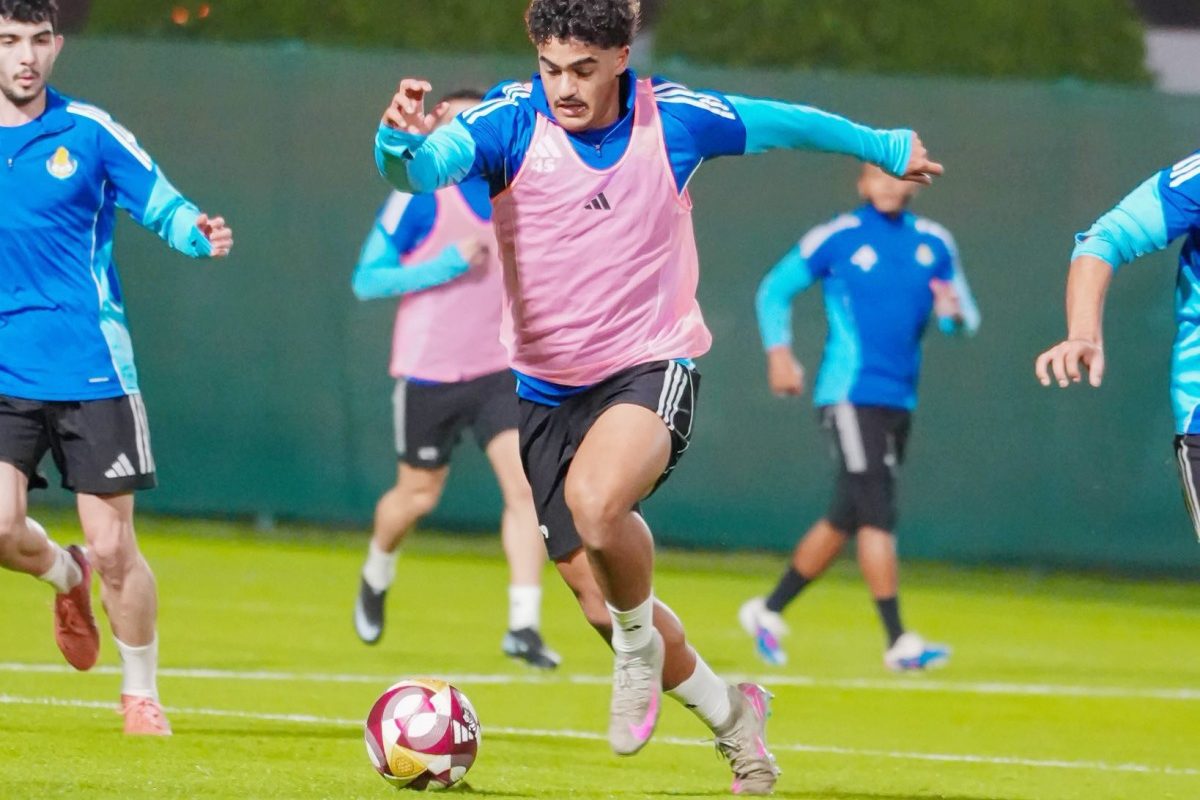Al Gharafa players during a training session.