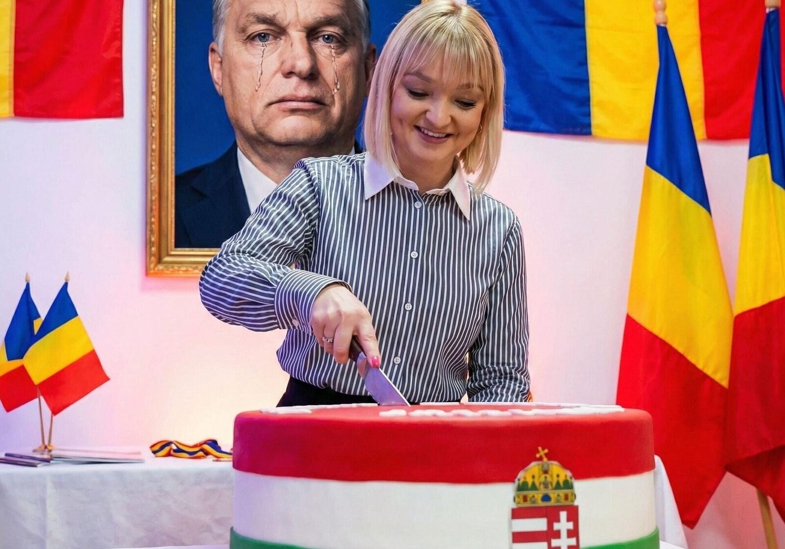 Deputata AUR, Lidia Vadim Tudor, disruptivă în mediul online Un gest controversat a atras atenția opiniei publice și a stârnit reacții în peisajul politic românesc, după ce Lidia Vadim Tudor, deputată din partea aliatului extrem de naționalist AUR, a postat pe rețelele sociale o fotografie în care apare tăind un tort decorat cu steagul Ungariei