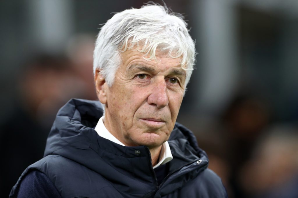 MILAN, ITALY - NOVEMBER 02: Gian Piero Gasperini, Head Coach of AS Roma, looks on prior to the Serie A match between AC Milan and AS Roma at Giuseppe Meazza Stadium on November 02, 2025 in Milan, Italy. (Photo by Marco Luzzani/Getty Images)
