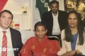 Vimal Yoganathan alongside Brendan Rodgers when he signed for the academy at Liverpool