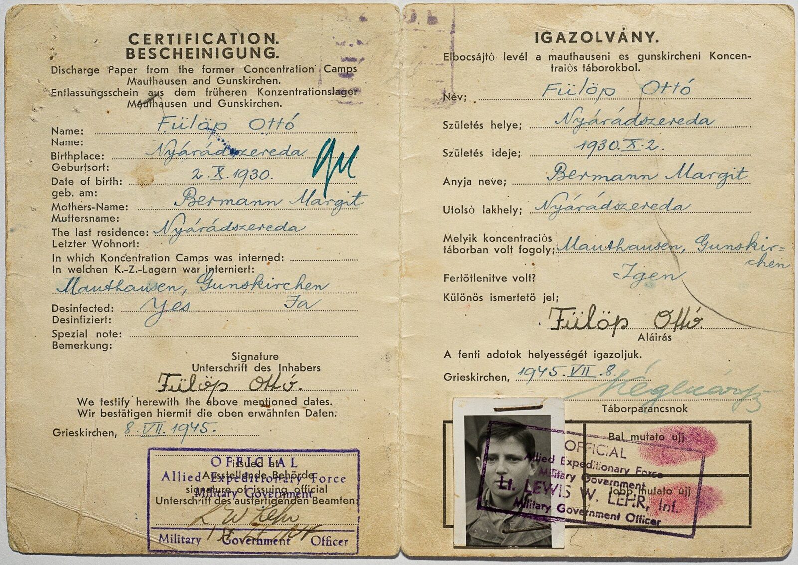 Ultimul supraviețuitor român al lagărului de la Auschwitz și martor al ororilor naziste, Octavian Fülöp, a dezvăluit recent experiențele cumplite trăite în timpul Holocaustului, aducând în prim-plan o mărturie rară despre tragedia umană și supraviețuirea în condiții inumane