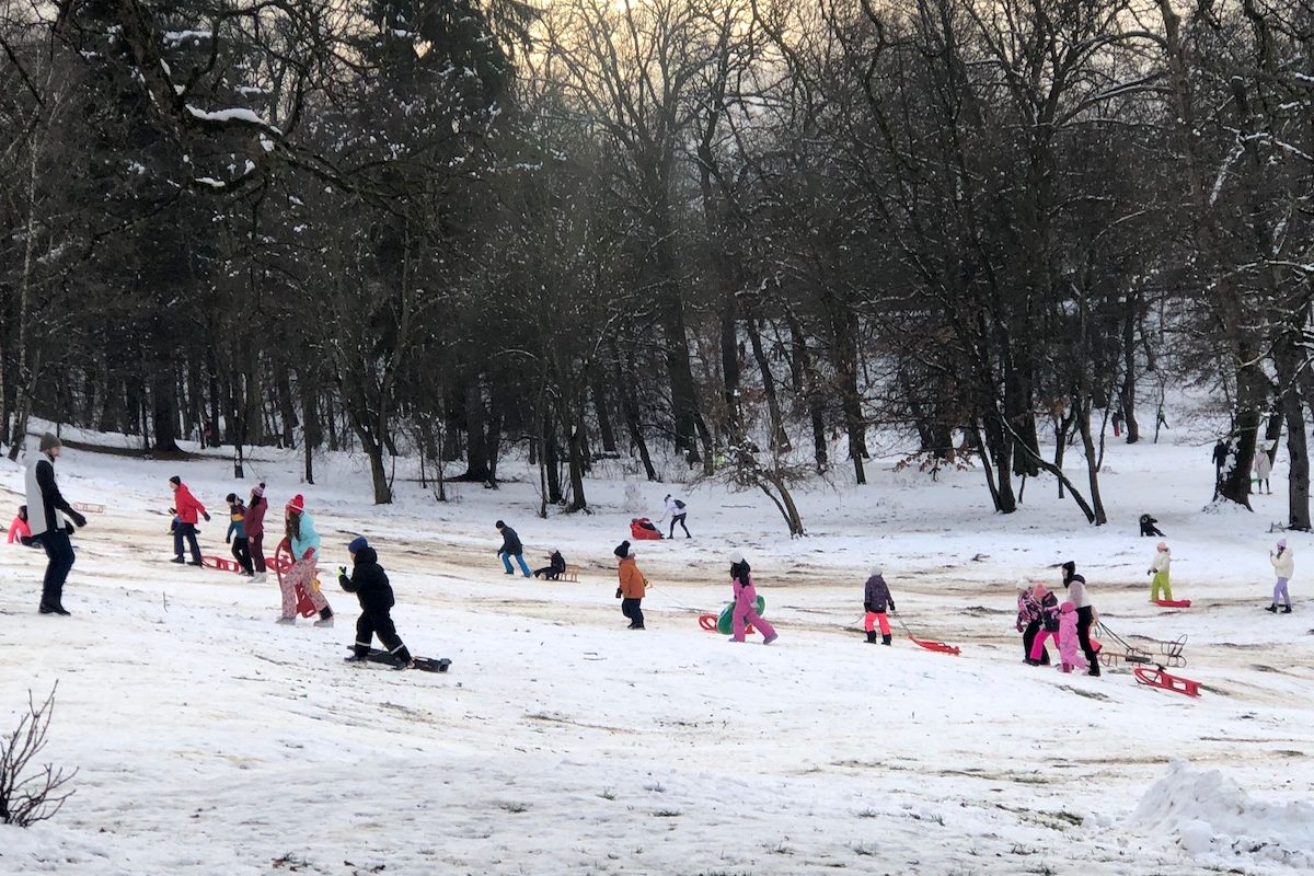 Magazinele din Sibiu, fără sănii după ninsoarea din weekend