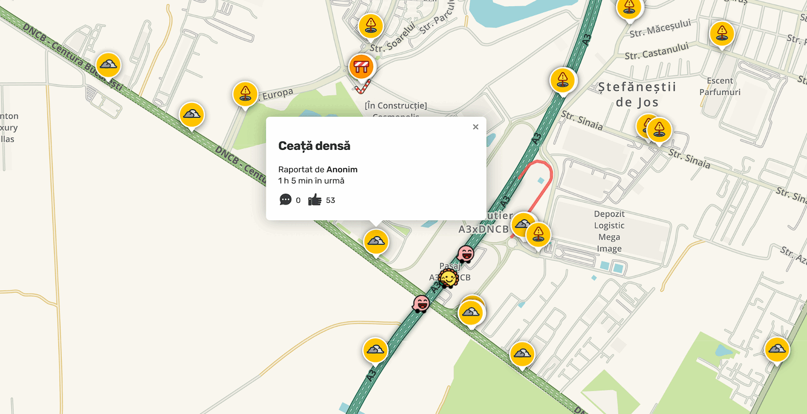 Infotrafic avertizează șoferii din București: Nu opriți pe benzile de rulare sau pe cea de urgență pe autostrăzi din cauza ceții