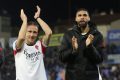 PISA, ITALY - FEBRUARY 13: Luka Modric and Ruben Loftus Cheek of AC Milan greets the fans after during the Serie A match between Pisa SC and AC Milan at Arena Garibaldi on February 13, 2026 in Pisa, Italy. (Photo by Gabriele Maltinti/Getty Images)