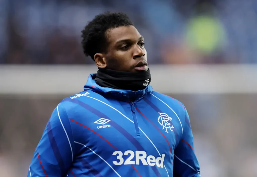 Dujon Sterling warms up for Rangers prior to a game
