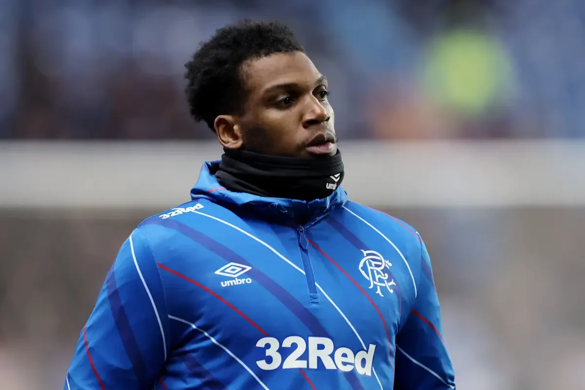 Dujon Sterling warms up for Rangers prior to a game