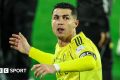 Cristiano Ronald reacts while playing for Al-Nassr