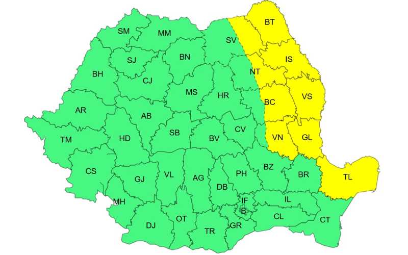 Cod galben de vânt puternic în nouă județe vineri; atenționare meteo extinsă la nivel național București – Administrația Națională de Meteorologie (ANM) a emis o avertizare de cod galben pentru intensificări ale vântului, valabilă pentru ziua de vineri în nouă județe din țară
