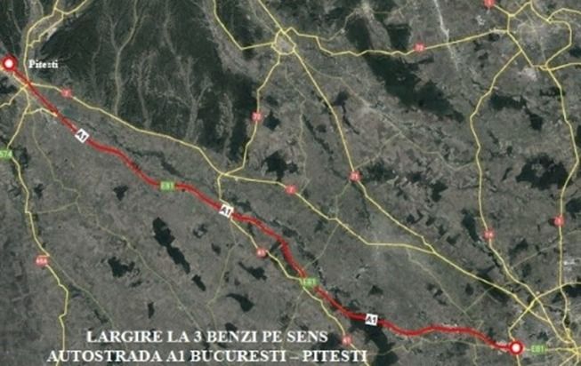 13 oferte pentru lărgirea la trei benzi a autostrăzii A1 București-Pitești Șeful Companiei Naționale de Administrare a Infrastructurii Rutiere (CNAIR), Cristian Pistol, a anunțat că au fost depuse 13 oferte pentru proiectul de lărgire la trei benzi pe sens a autostrăzii A1 București-Pitești
