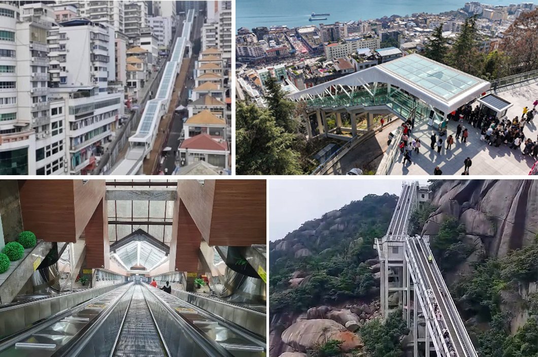 Un oraș chinezesc montan a inaugurat un sistem de scări rulante record Orașul Wushan din China găzduiește acum un sistem de transport urban unic: un ansamblu de 21 de scări rulante, opt lifturi și patru benzi rulante, ce se întinde pe 905 metri