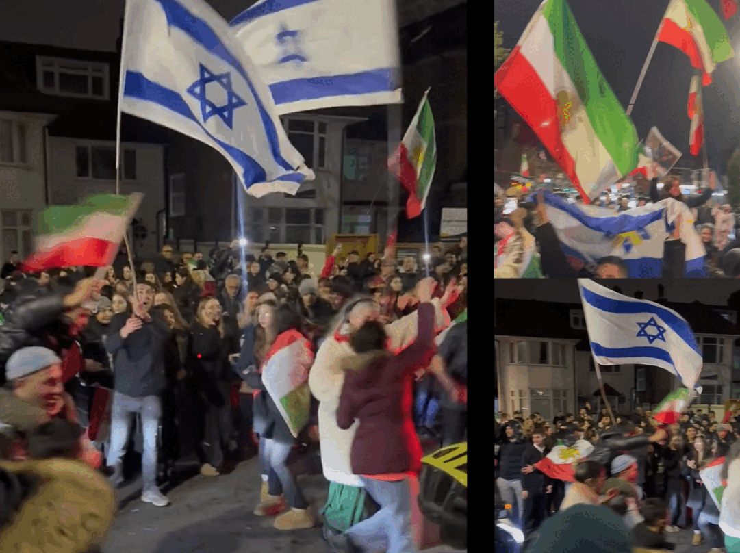 Posibile variante (aproximativ 60-70 caractere):

Londra: Israelieni și iranieni celebrează dispariția lui Khamenei pe străzi.
Proteste la Londra: Imagini cu israelieni și iranieni sărbătorind pe fondul zvonurilor.
Londra: Bucurie comună? Israelieni și iranieni sărbătoresc „dispariția” lui Khamenei.