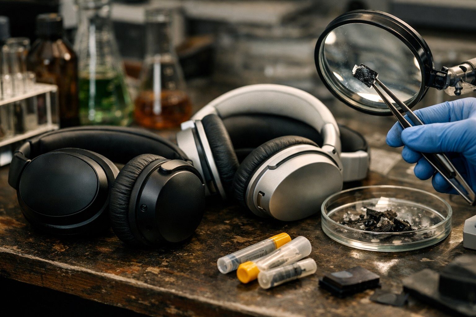 Căștile audio la microscop: Ce substanțe chimice ascund și ce riscuri prezintă O investigație recentă relevă prezența unor compuși chimici potențial periculoși în majoritatea căștilor audio comercializate în Europa