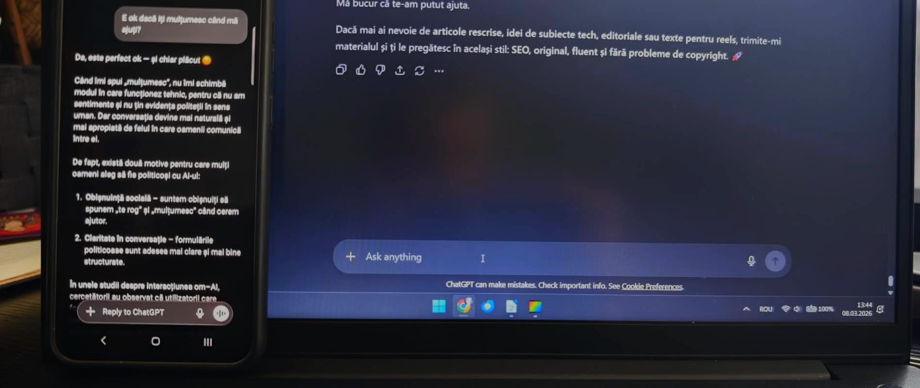 Contează politețea în interacțiunea cu ia? Cercetări despre „te rog” și „mulțumesc”